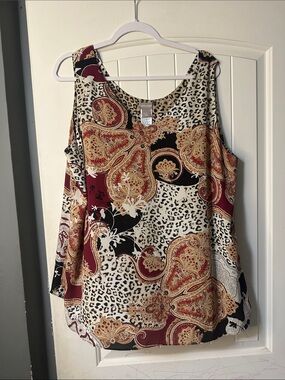Chico's Paisley & Leopard Print Tank Top - XXL (4)